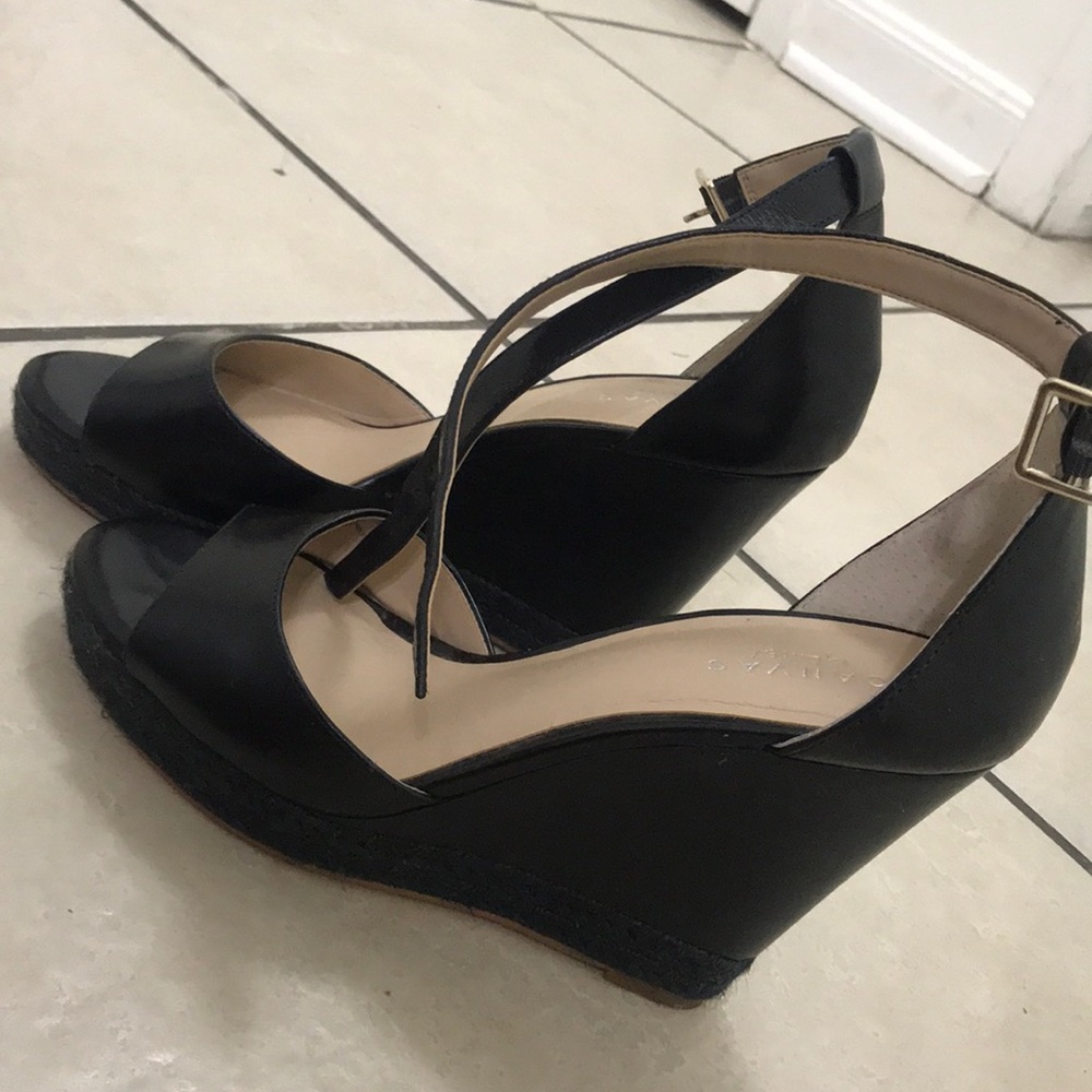 Cute ankle wrap wedge shoes